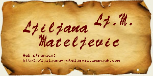Ljiljana Mateljević vizit kartica